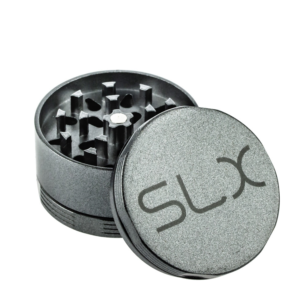 SLX Aluminum Non-Stick Herb Grinder | 4-Part | 2 Inch | Silver 