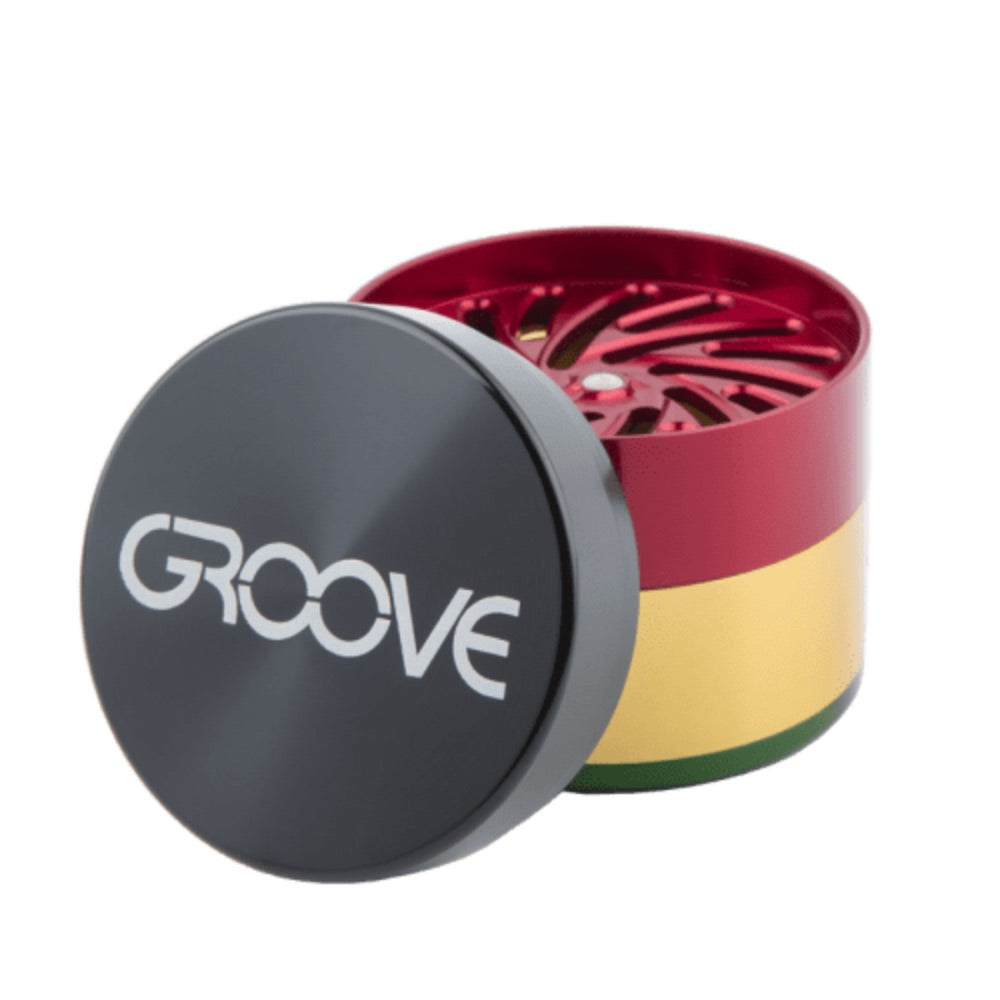 Aerospaced Groove 4-Piece Aluminum Grinders - 2 inch | Rasta