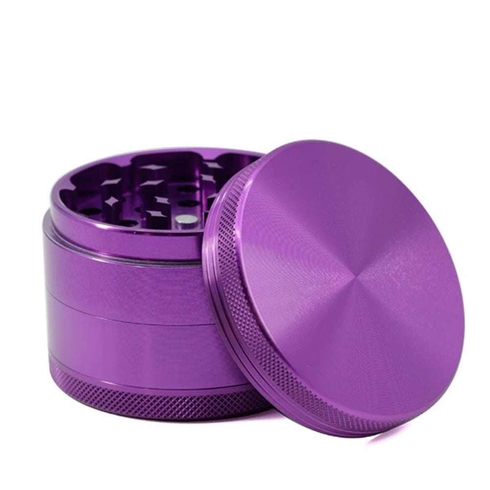 Aluminum Herb Grinder with Pollen Screen and Magnetic Lid | 63mm | Purple