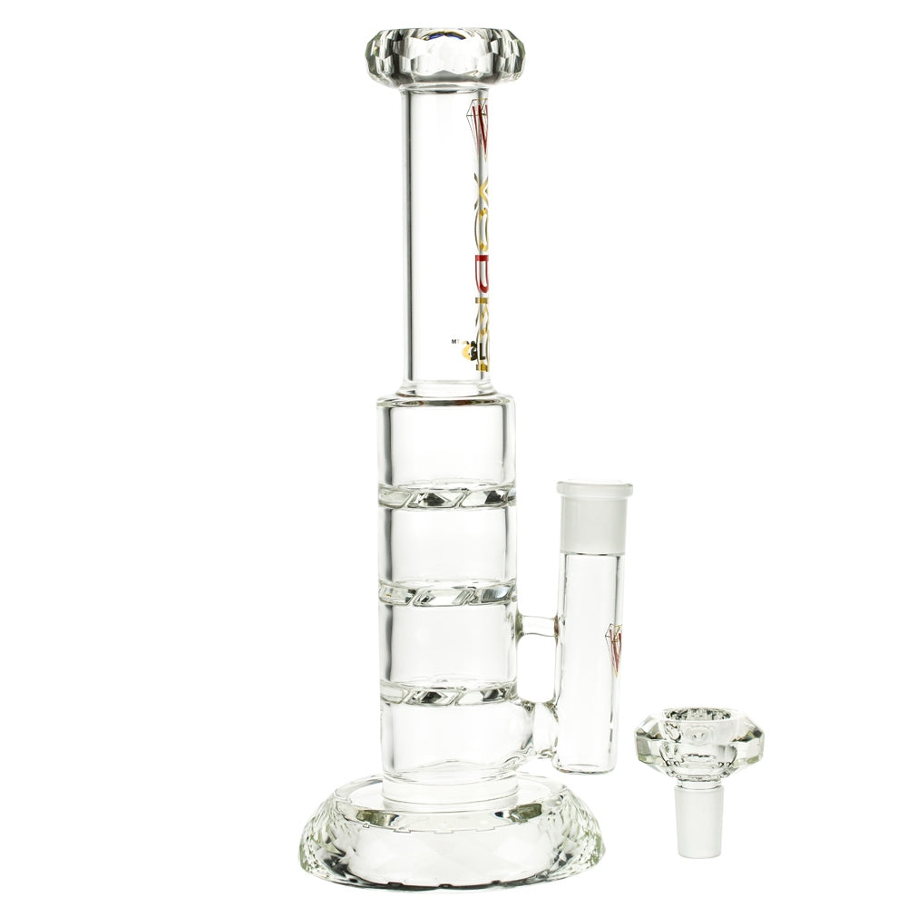 Vodka Glass Sapphero Straight Triple Percolator Bong - Herb Bowl Included 