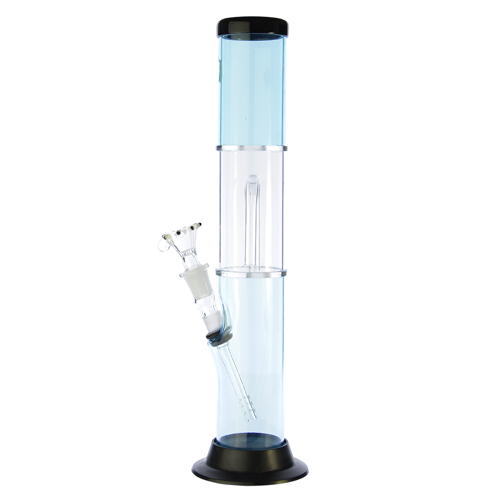 Acrylic Bong with Arched Perc Glass Downstem and Herb Bowl | light blue