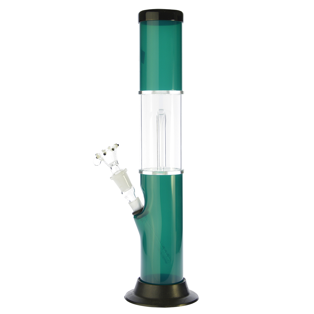 Acrylic Bong with Arched Perc Glass Downstem and Herb Bowl | teal
