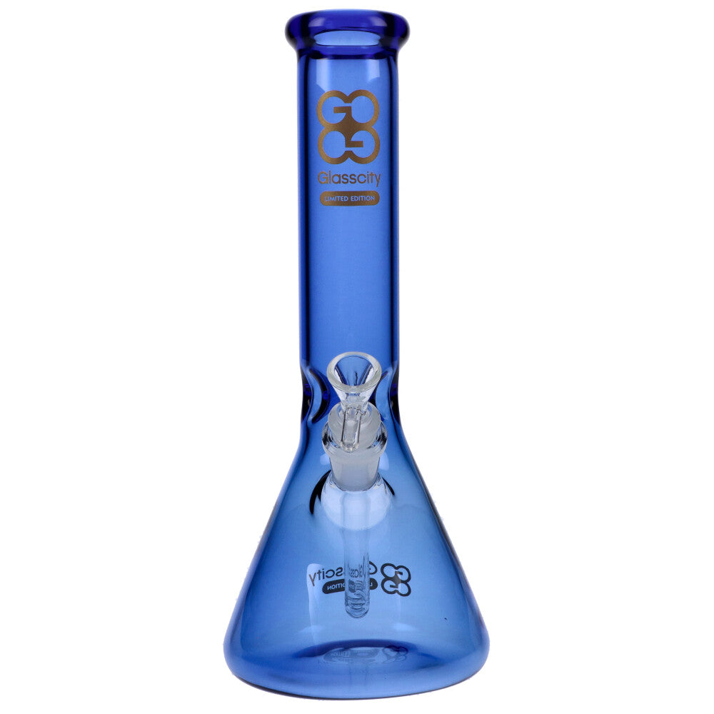 Glasscity Limited Edition Beaker Ice Bong | Blue | Small | Front view 