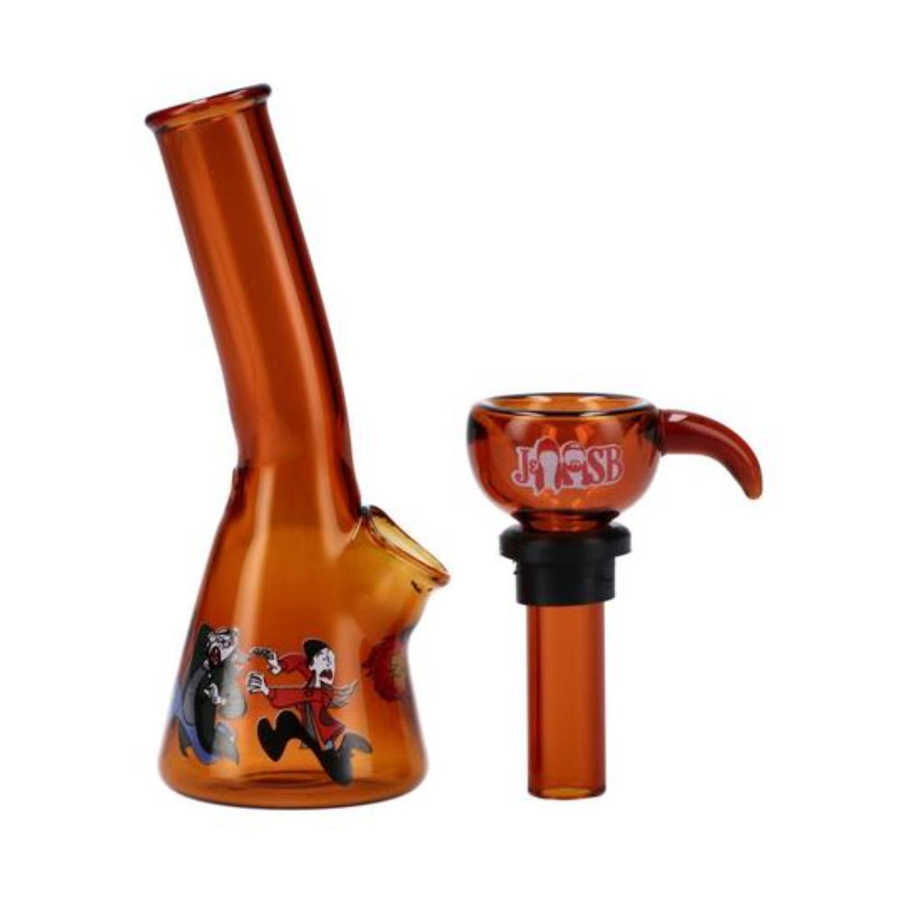 Jay and Silent Bob Mini Beaker Base Bong | Amber | detached bowl