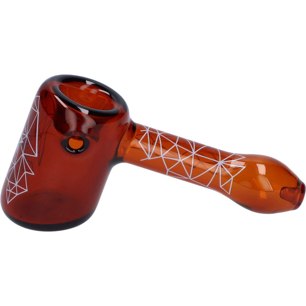 Famous Design Space Hammer Hand Pipe | 5 Inch | Amber | side view 2