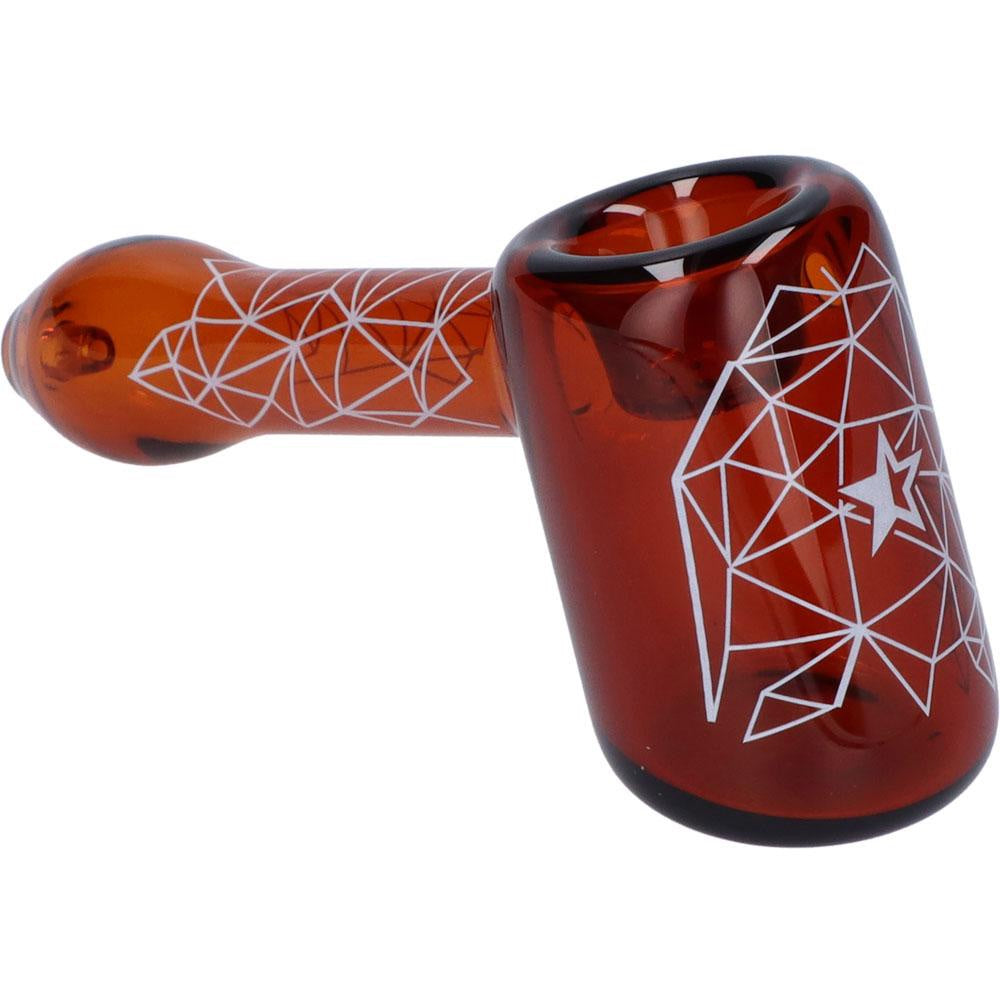Famous Design Space Hammer Hand Pipe | 5 Inch | Amber | side view 5