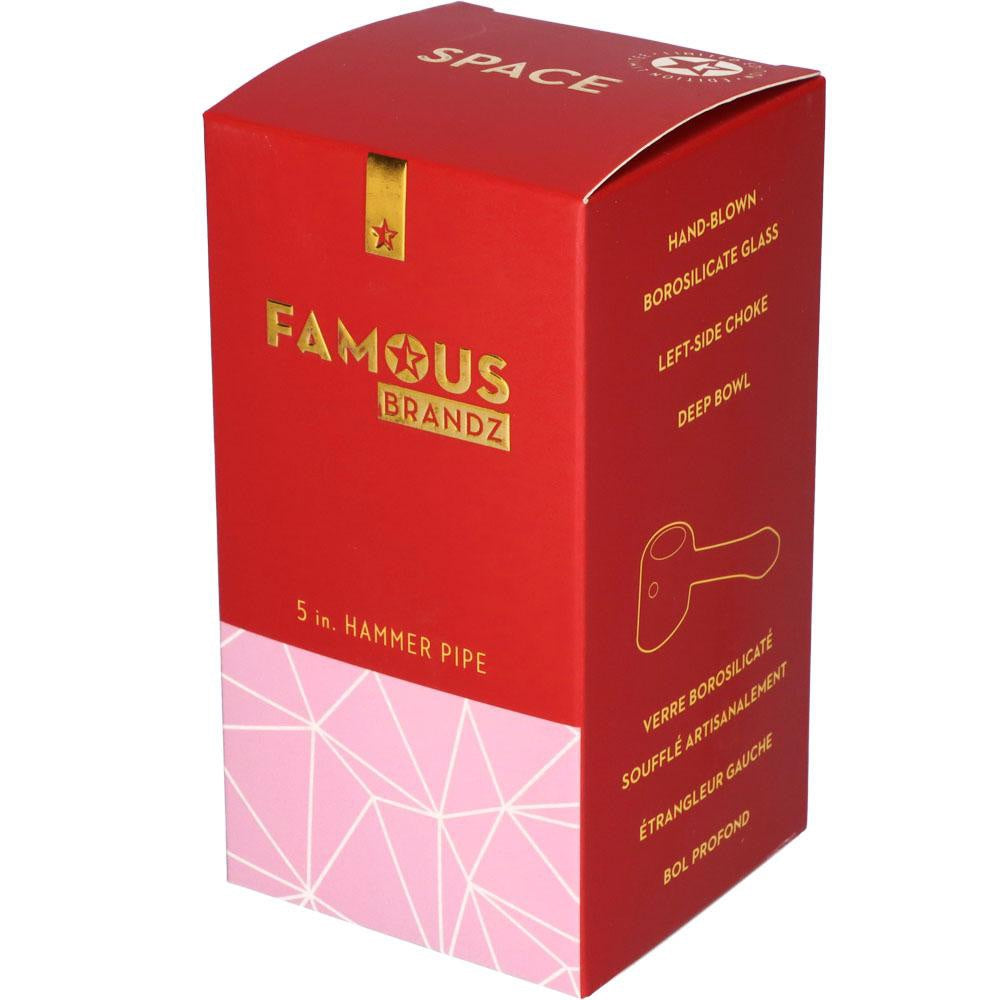 Famous Design Space Hammer Hand Pipe | 5 Inch | Pink | box