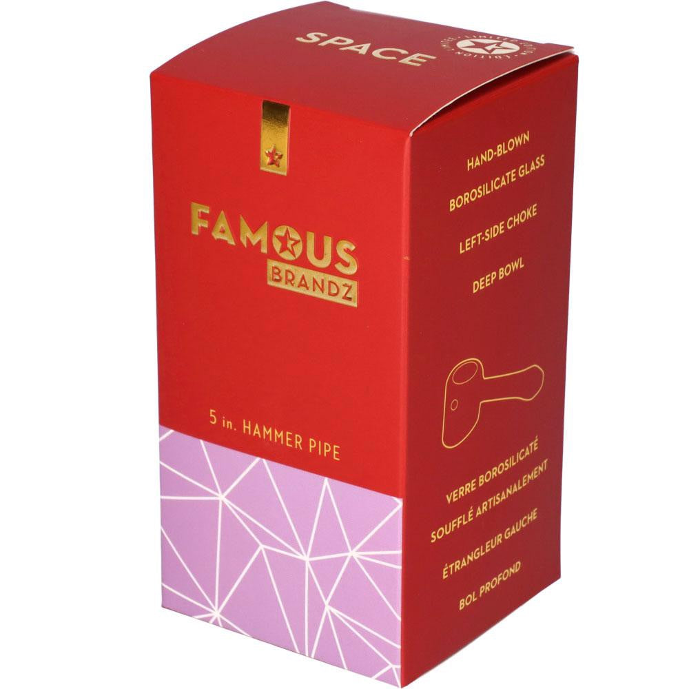 Famous Design Space Hammer Hand Pipe | 5 Inch | Purple | box