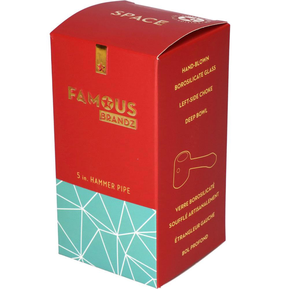 Famous Design Space Hammer Hand Pipe | 5 Inch | Teal | box