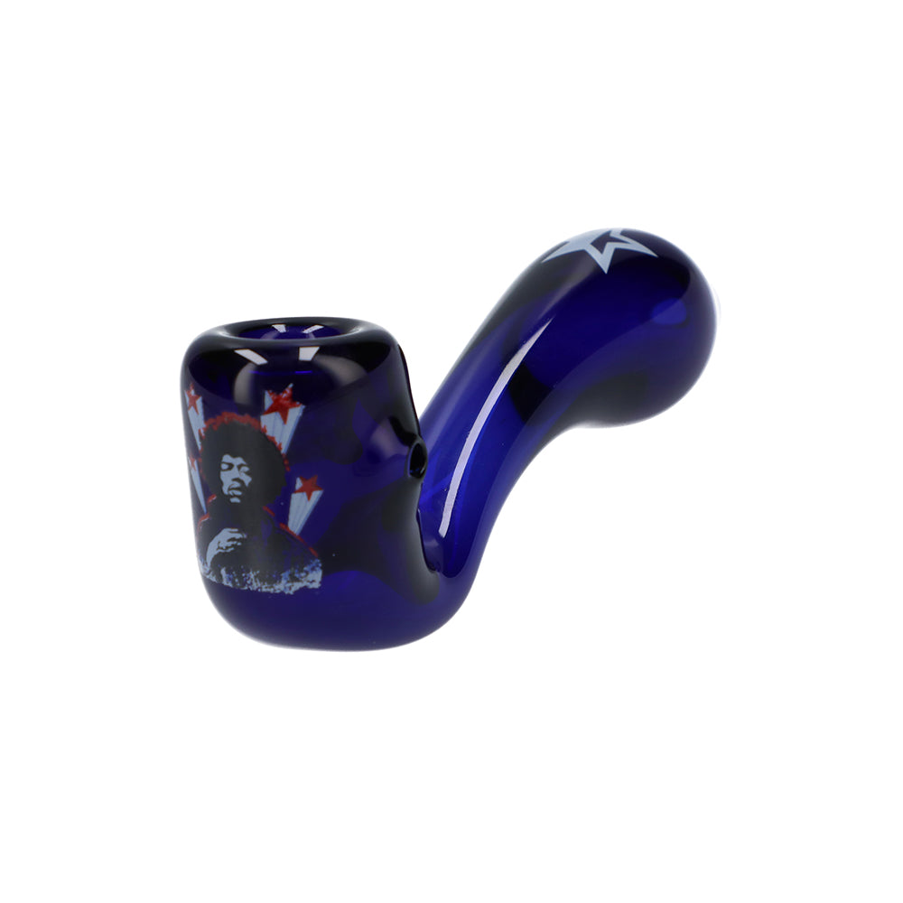 Famous Brandz Jimi Star Glass Sherlock Pipe | 4 Inch - Side View 