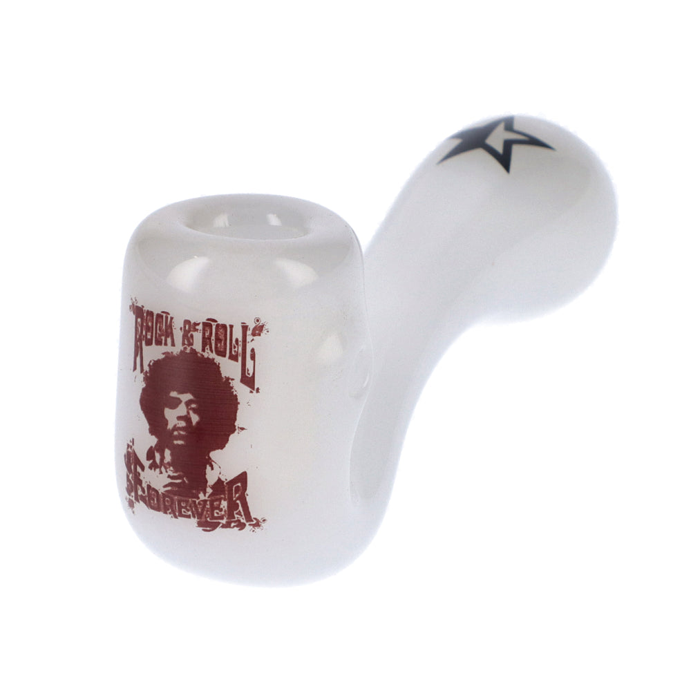Famous Brandz Jimi Rock On Glass Sherlock Pipe | 4 Inch - Side View 