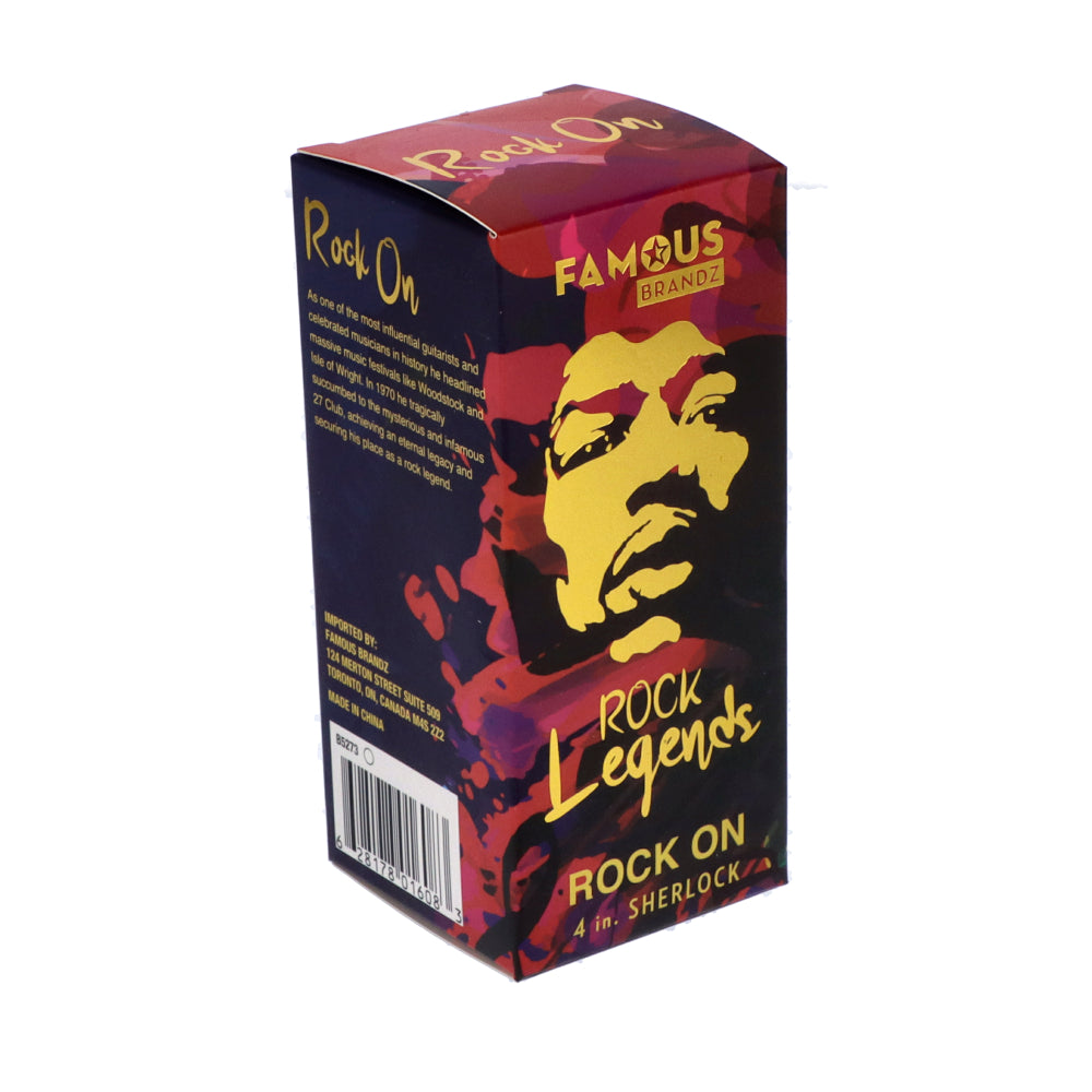 Famous Brandz Jimi Rock On Glass Sherlock Pipe | 4 Inch - Side View Box