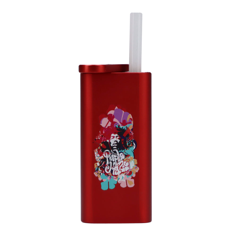Famous Brandz Jimi Rainbow Haze Dugout Pipe | 4 Inch | Front View with One-Hitter