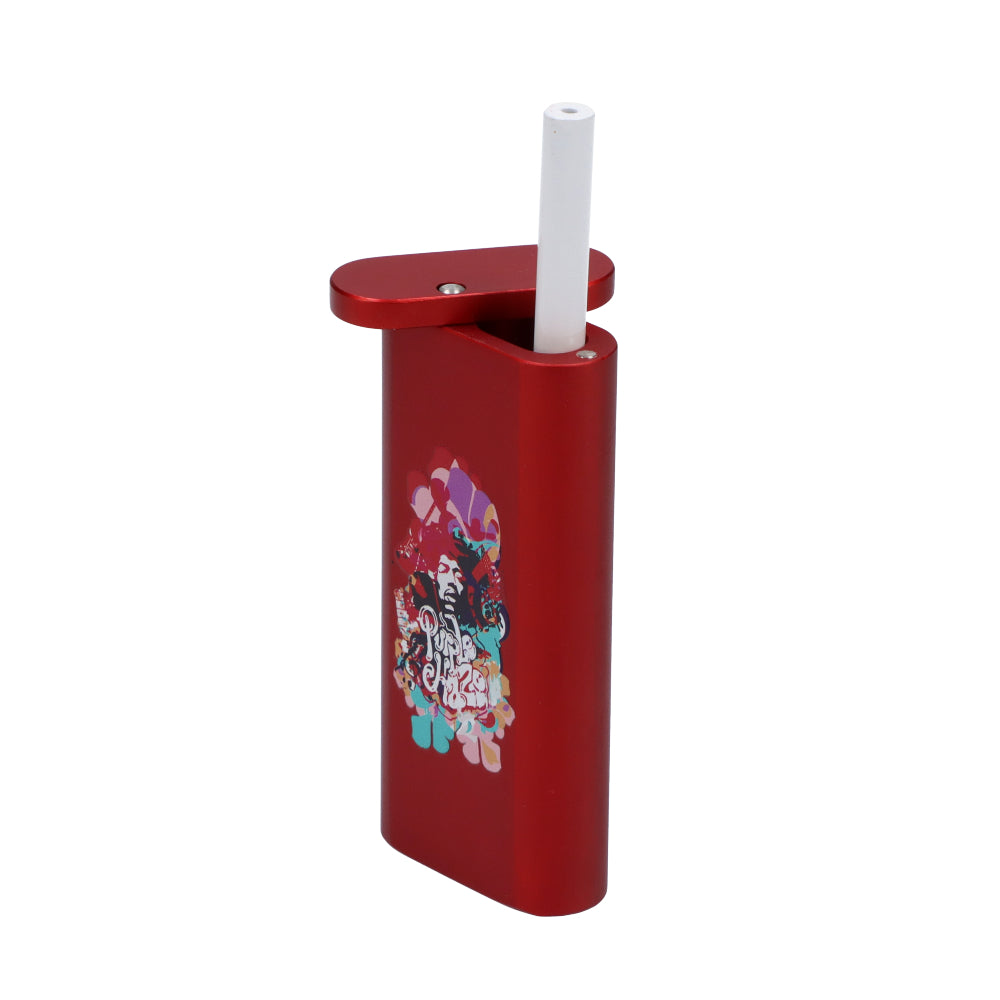 Famous Brandz Jimi Rainbow Haze Dugout Pipe | 4 Inch | Side View with One-Hitter