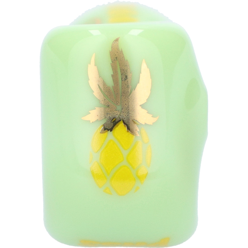 Famous Brandz Puff Puff Pass Sherlock Hand Pipe | Pineapple Express Trippy Neon | front view