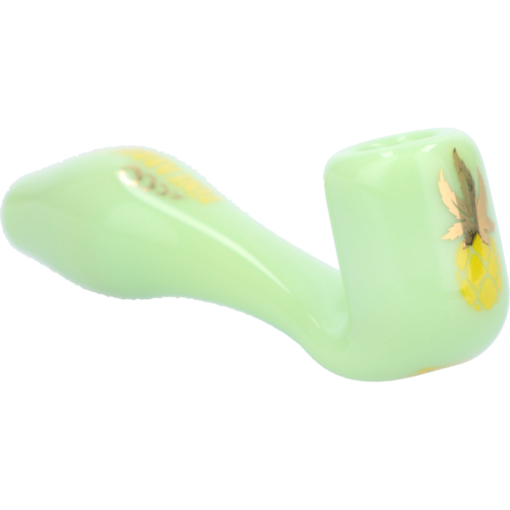 Famous Brandz Puff Puff Pass Sherlock Hand Pipe | Pineapple Express Trippy Neon | side view 5