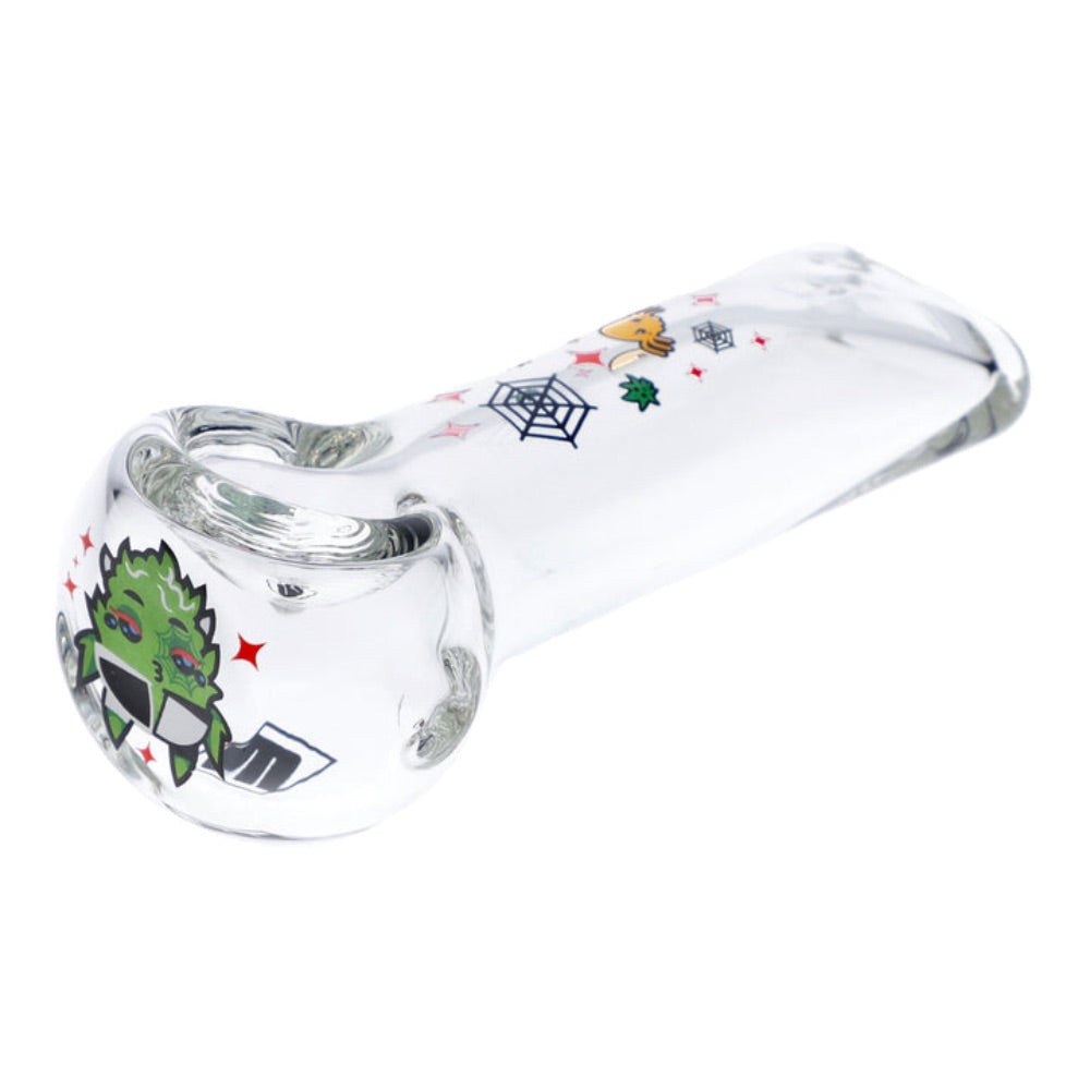 Wido Strain Glass Hand Pipe | White Widow | side view 1