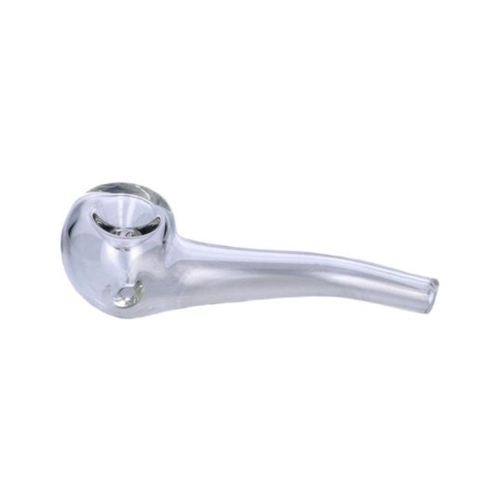 Everyday Essential 4 Inch Bent Spoon Pipe | Clear | side view 2