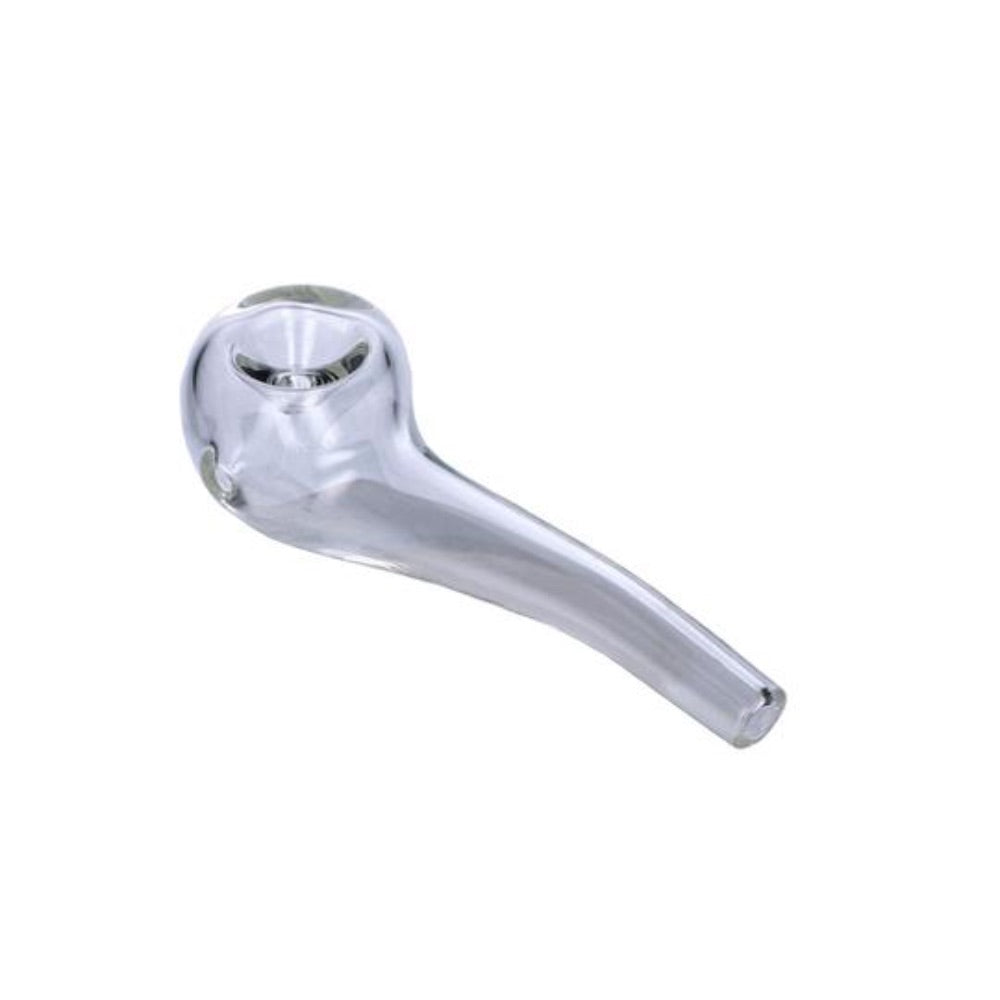 Everyday Essential 4 Inch Bent Spoon Pipe | Clear | side view 3