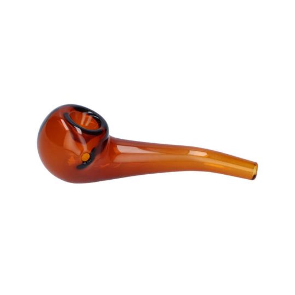 Everyday Essential 4 Inch Bent Spoon Pipe | Amber | side view 2