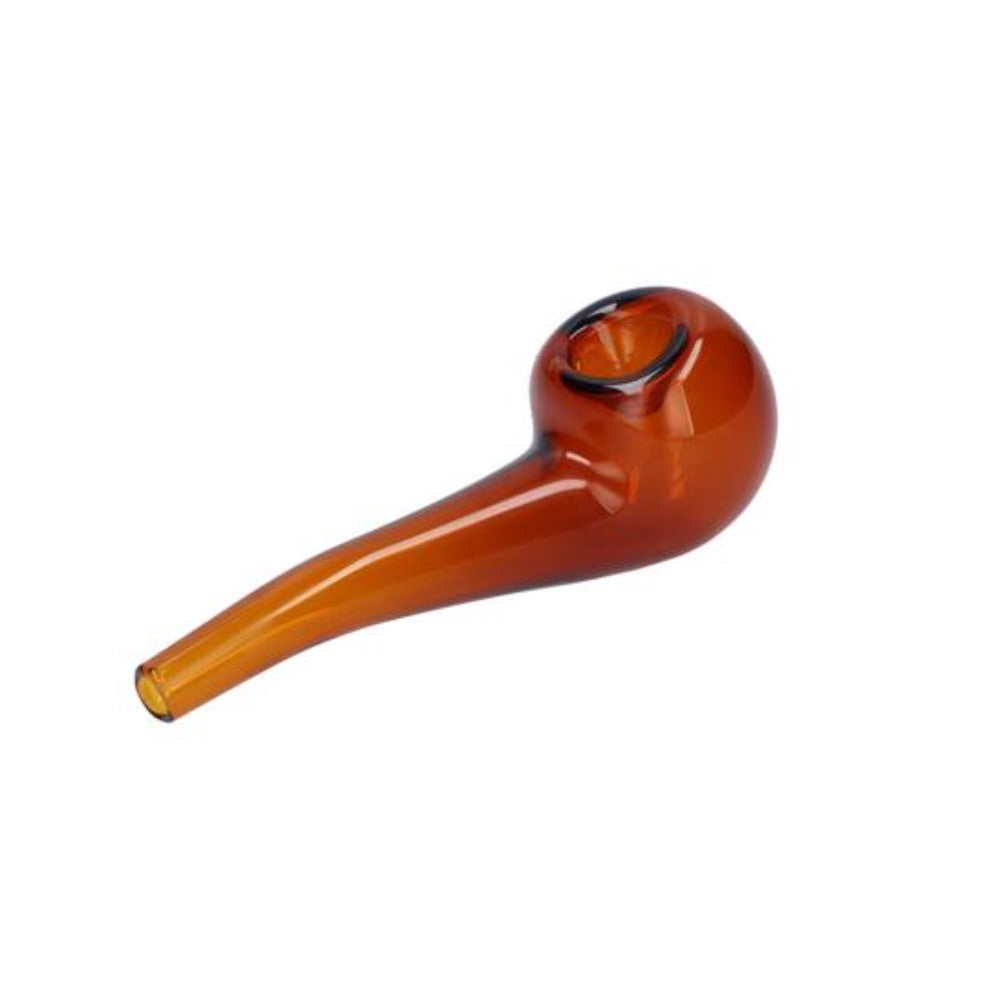 Everyday Essential 4 Inch Bent Spoon Pipe | Amber | side view 4