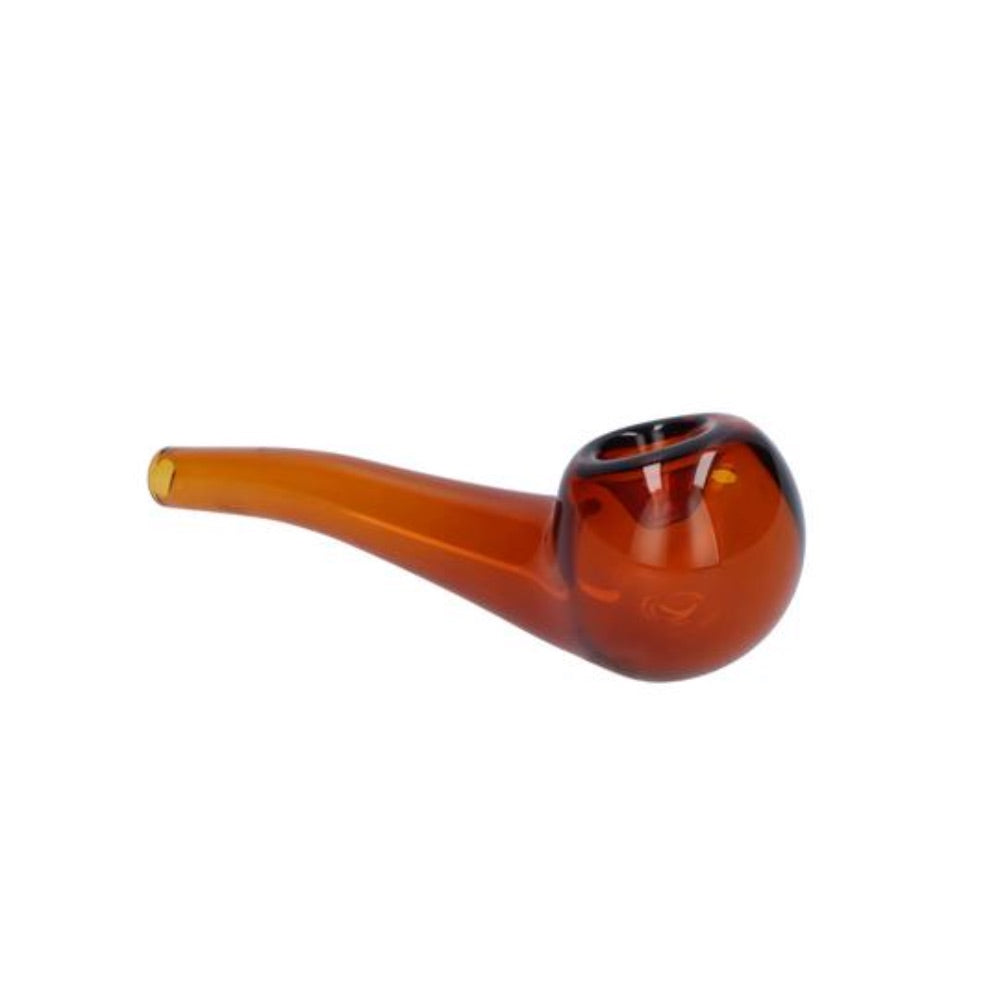 Everyday Essential 4 Inch Bent Spoon Pipe | Amber | side view 5