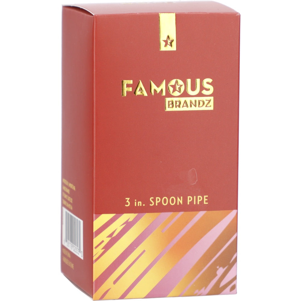 Famous X Fumed Spoon Hand Pipe | Gold | box