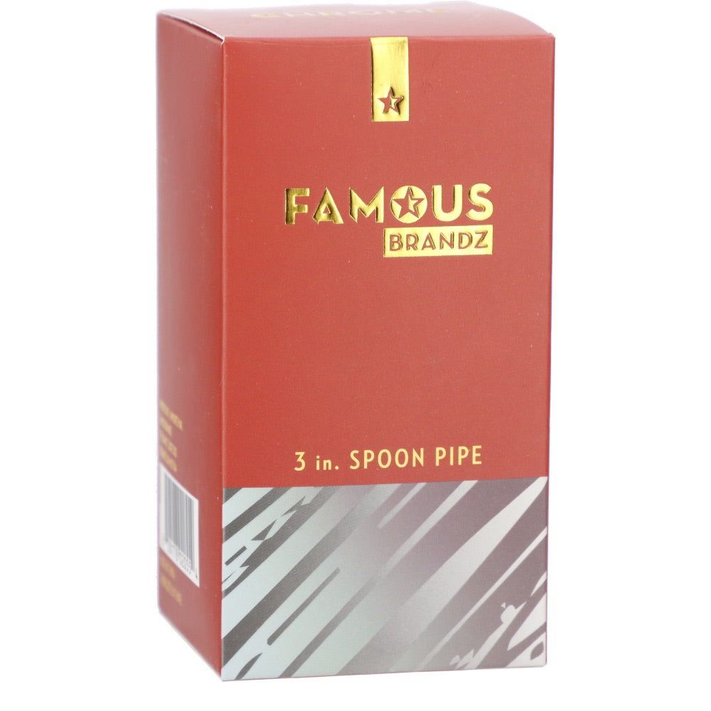 Famous X Fumed Spoon Hand Pipe | Chrome | box
