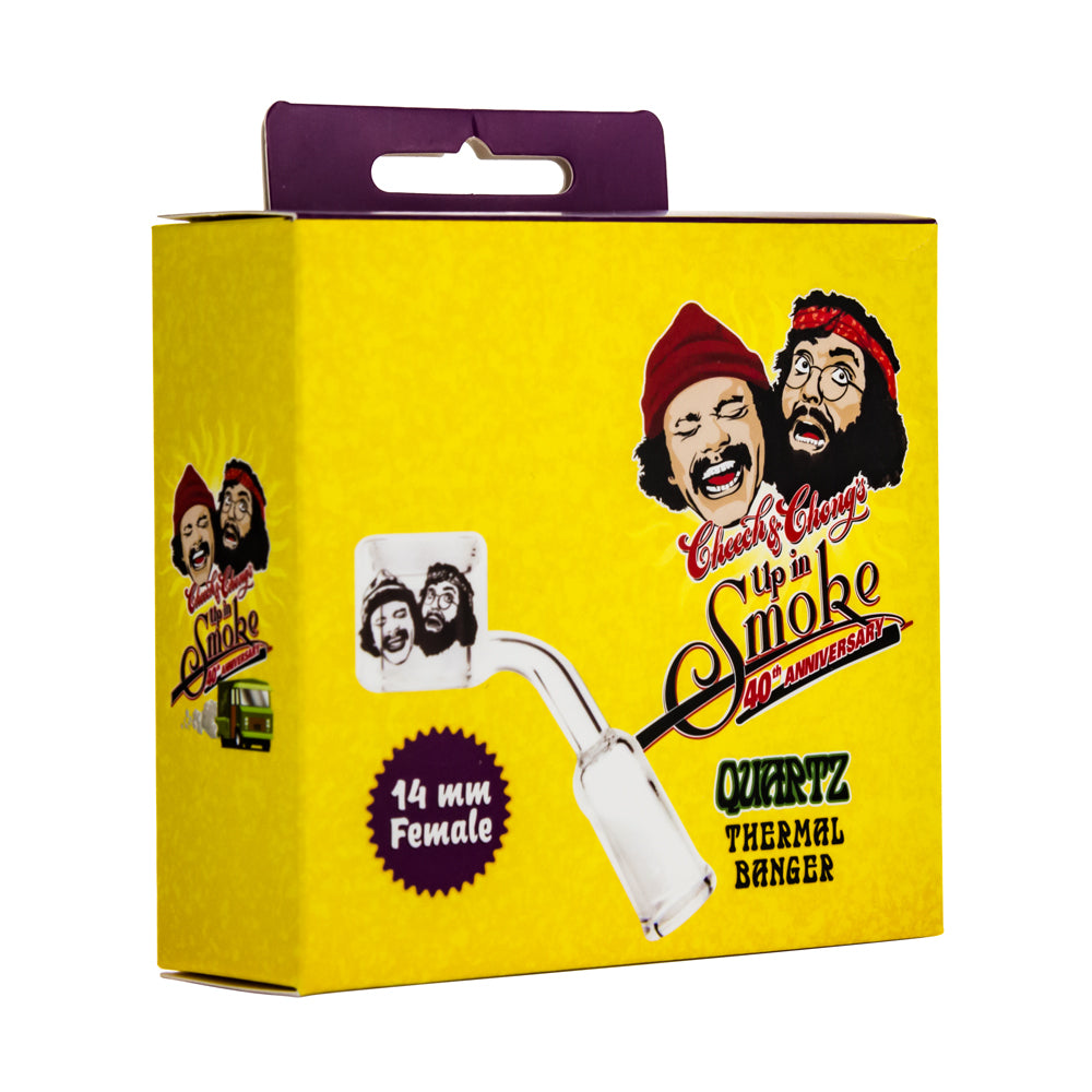 Cheech and Chong Female Quartz Thermal Banger with 45° angle | 14.5mm - Custom Box