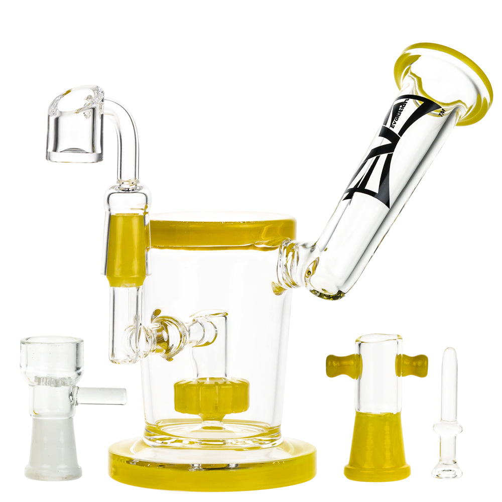 Evolution Dust Devil Sidecar Hybrid Dab Rig with Showerhead Perc | Yellow
