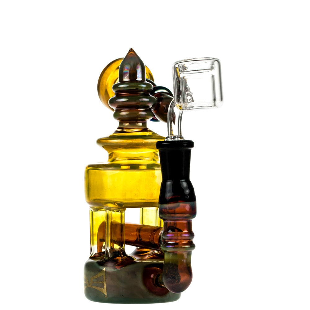 Evolution Glass Atlantis Recycler Dab Rig | Amber | side view 2