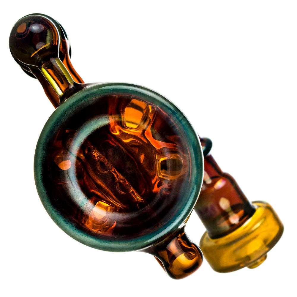 Evolution Glass Atlantis Recycler Dab Rig | Amber | bottom view