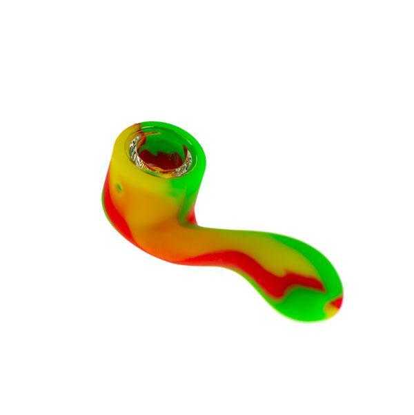 Silicone Sherlock Hand Pipe with Insert Bowl | Rasta