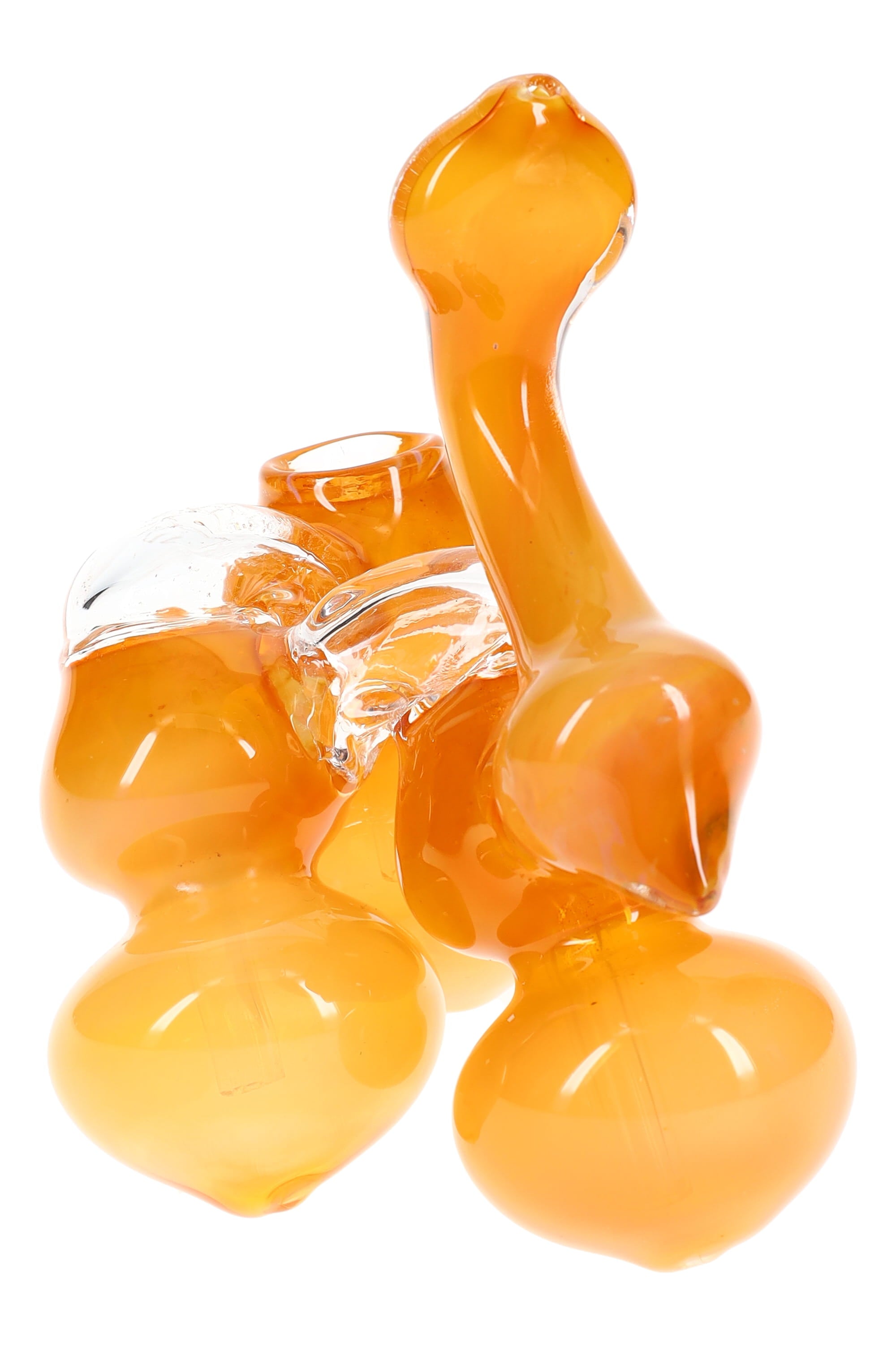 Primate Glass Gold Fumed Triple-Chamber Sherlock Glass Bubbler “Tri-Stack” – 7″