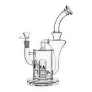 Croia Glass 10" Hourglass Recycler Scientific Bong with Crown Perc | Croia Glass