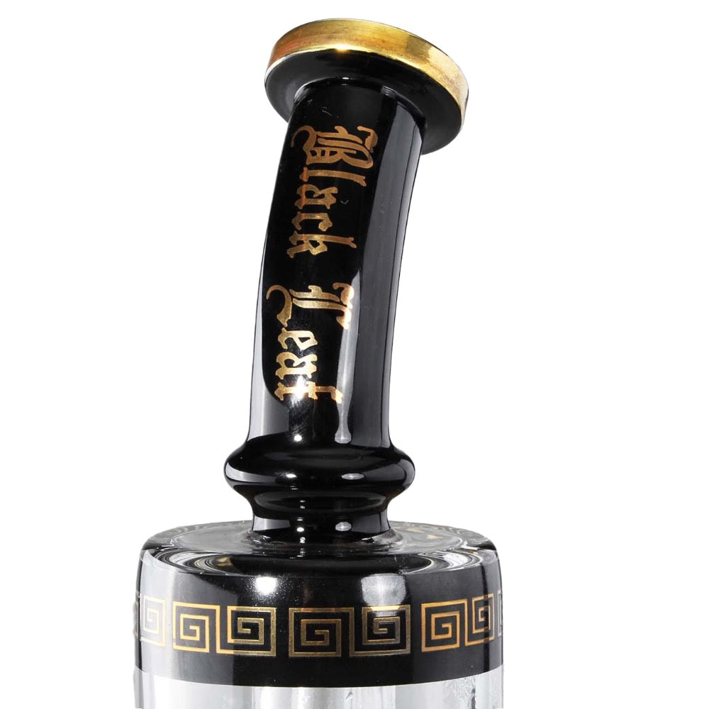 Black Leaf Triple Drum Percolator Bong with Ash Catcher | mouthpiece 