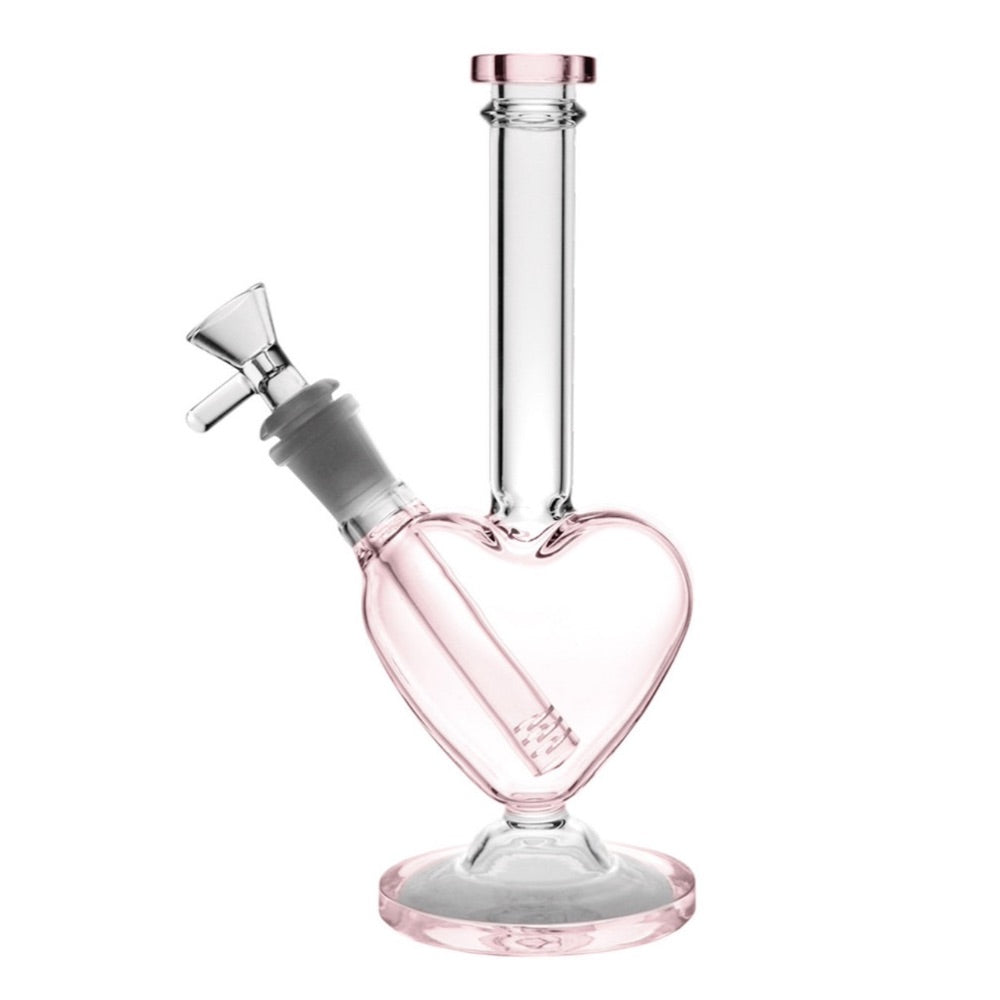 Love Heart Shaped Glass Bong | Pink