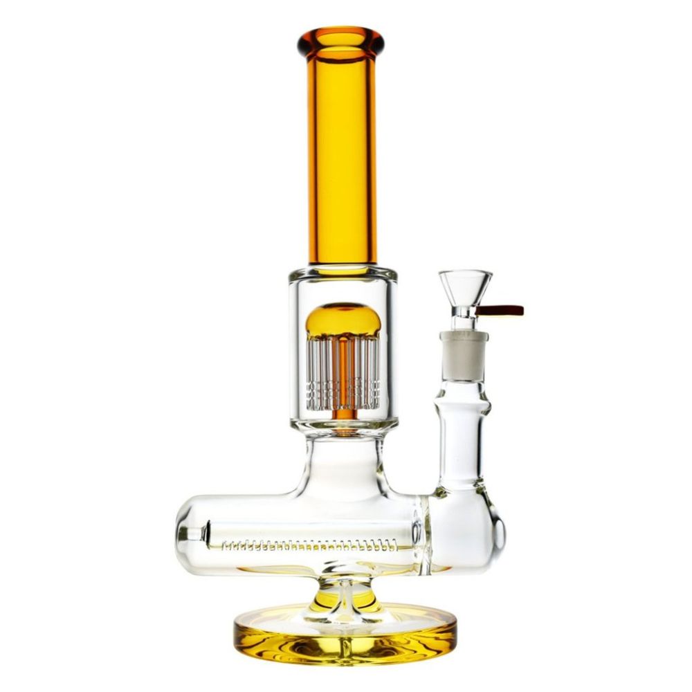 The "Jellyfish" Inline Perc to Tree Perc Bong | Yellow
