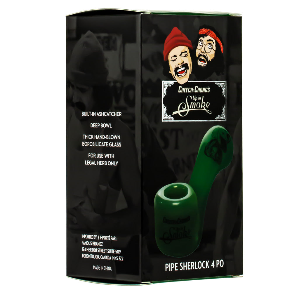 Famous X Cheech and Chong's Sherlock Hand Pipe | Milky Jade | box