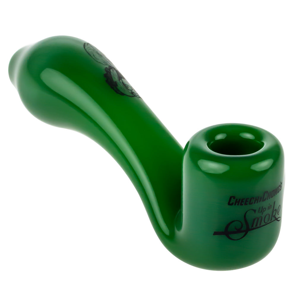 Famous X Cheech and Chong's Sherlock Hand Pipe | Milky Jade | side view 3