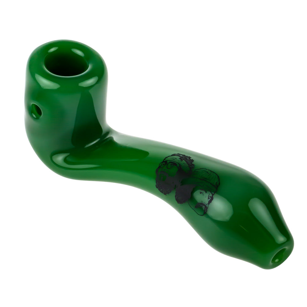 Famous X Cheech and Chong's Sherlock Hand Pipe | Milky Jade | side view 2