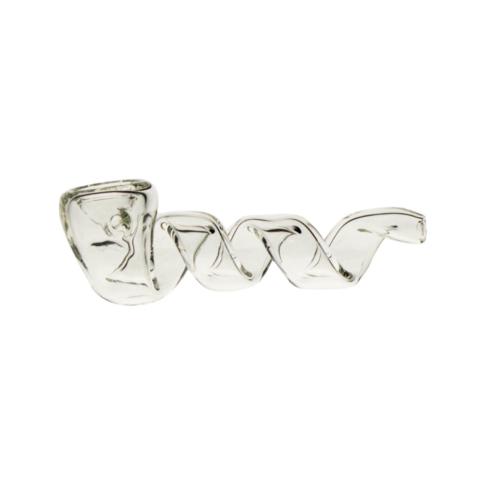 Twisted Glass Hand Pipe | Clear