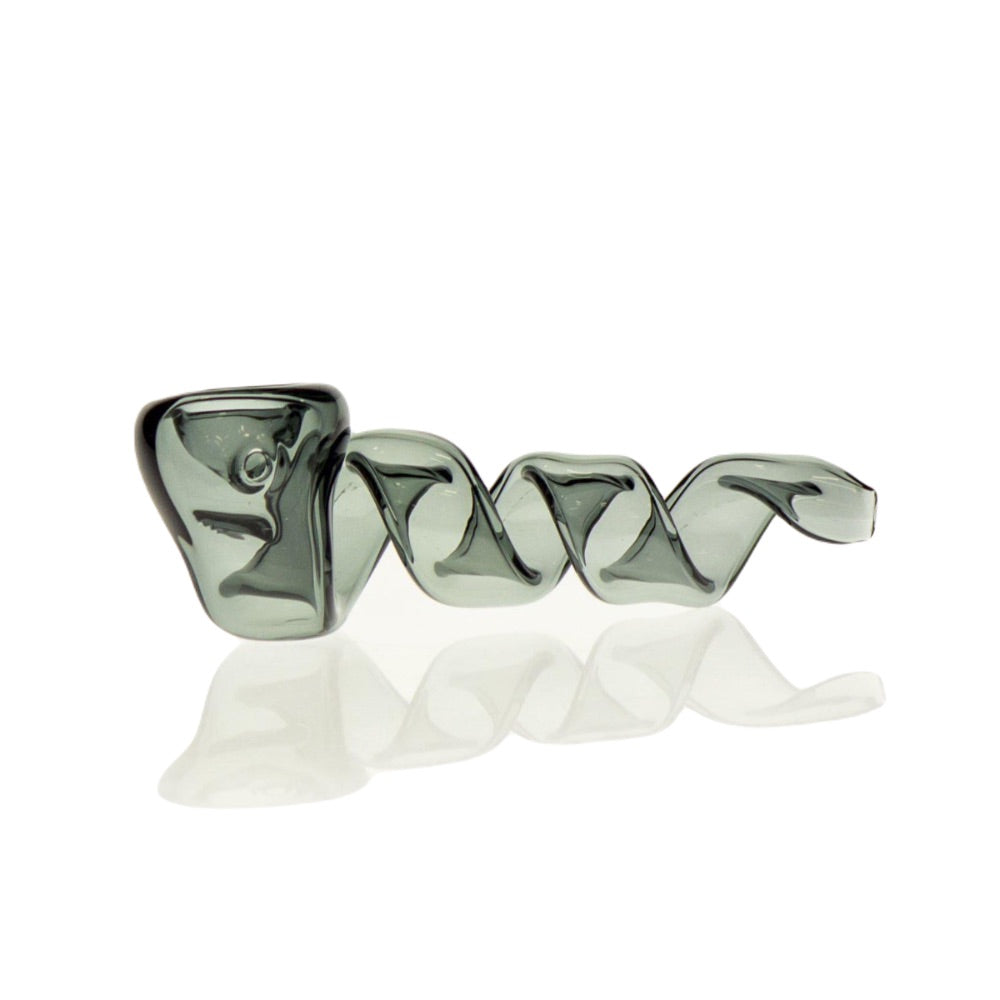 Twisted Glass Hand Pipe | Transparent Black