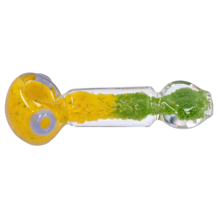 GC Tri-Color Frit Flat Spoon Pipe - 3.5 in.