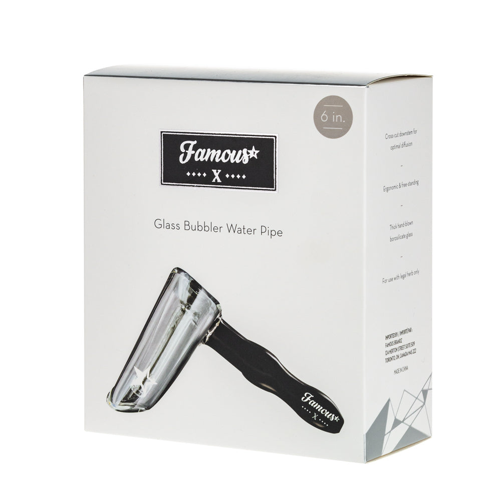 Famous X Straight Hammer Herb Bubbler | Black - Box