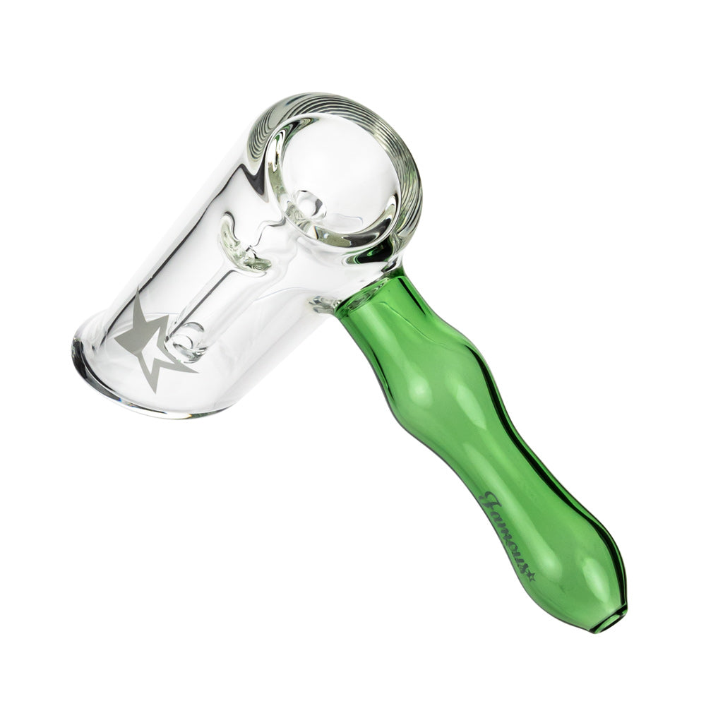 Famous X Straight Hammer Herb Bubbler | Green - Top View