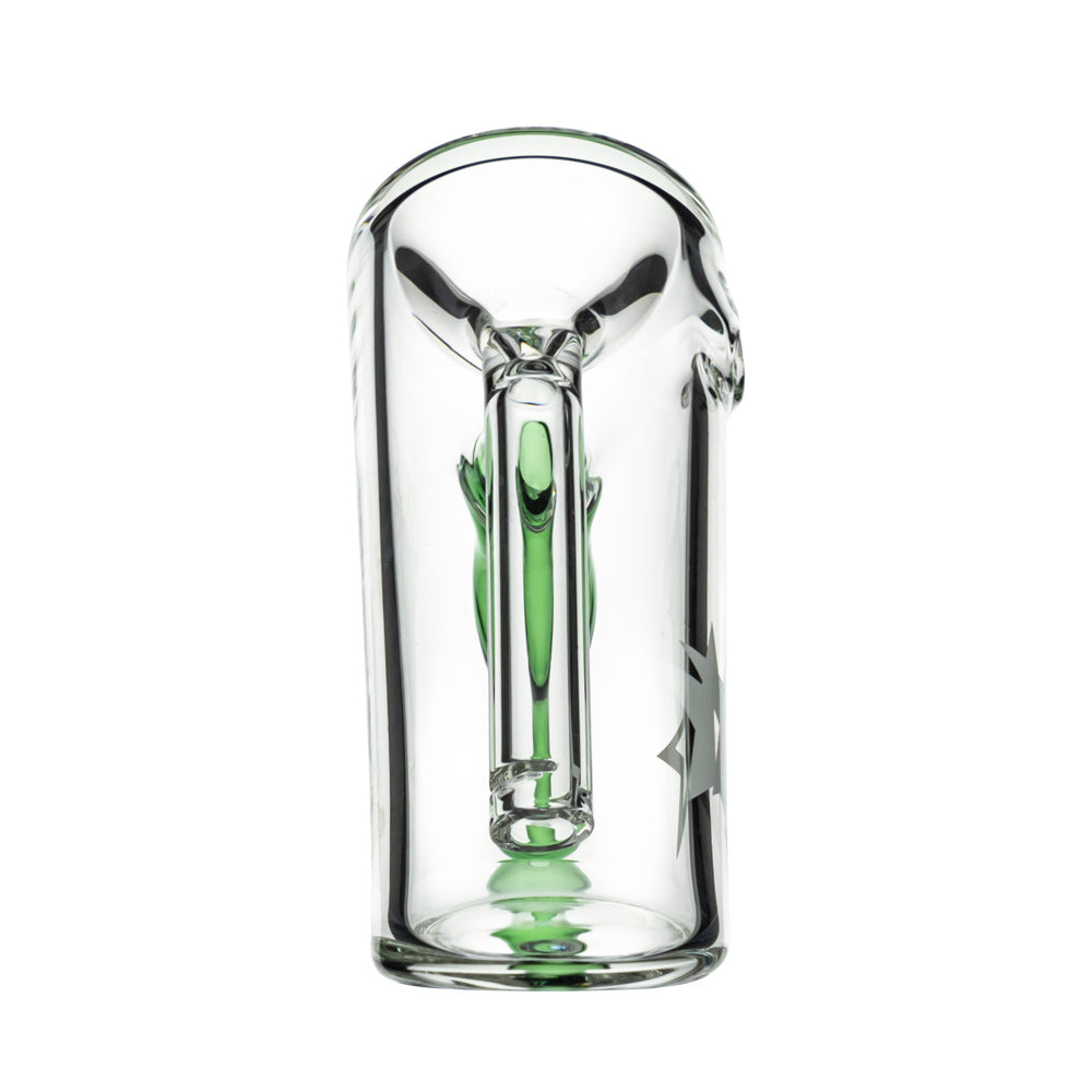 Famous X Straight Hammer Herb Bubbler | Green - Front View