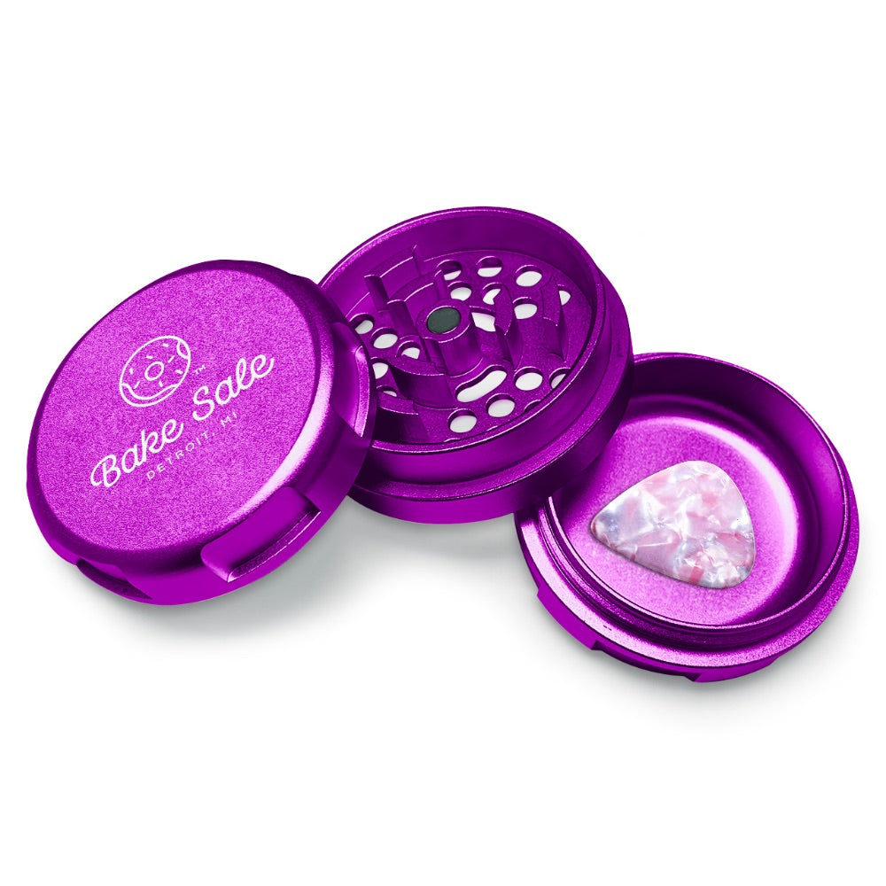 Bake Sale 3-Part Aircraft Grade Aluminum Whole Donut Grinder | Purple | Logo