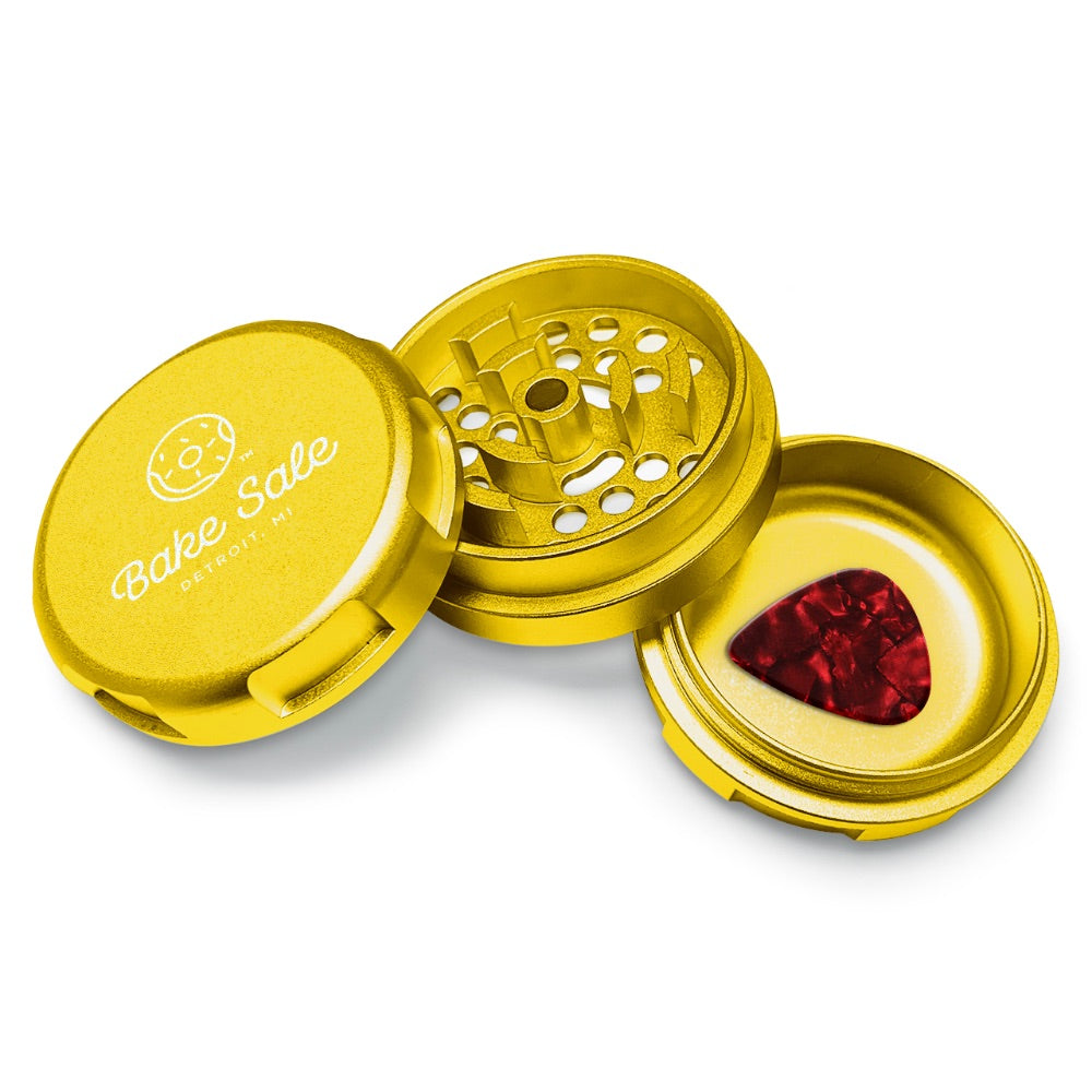 Bake Sale 3-Part Aircraft Grade Aluminum Whole Donut Grinder | Gold | Logo