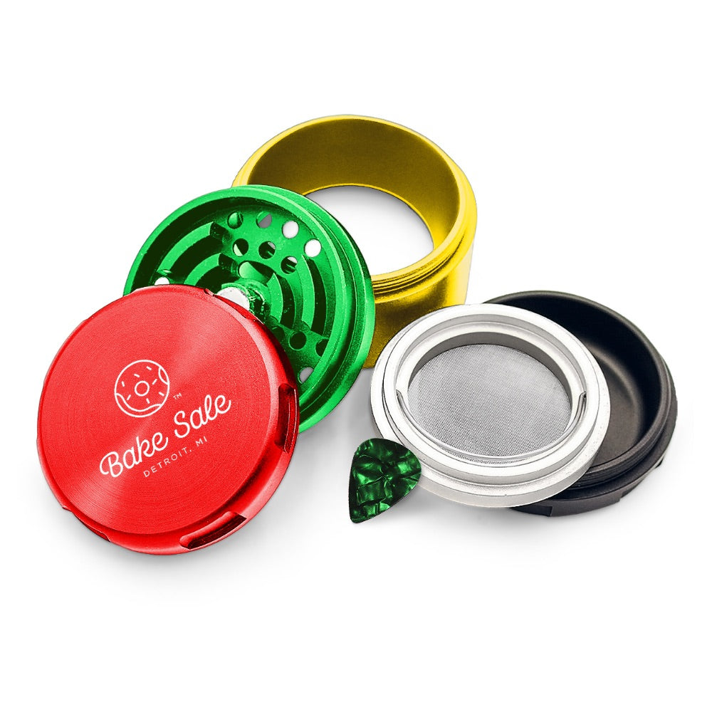 Bake Sale 5-Part 75 Frosted Aircraft Grade Aluminum Grinder | Logo | Rasta